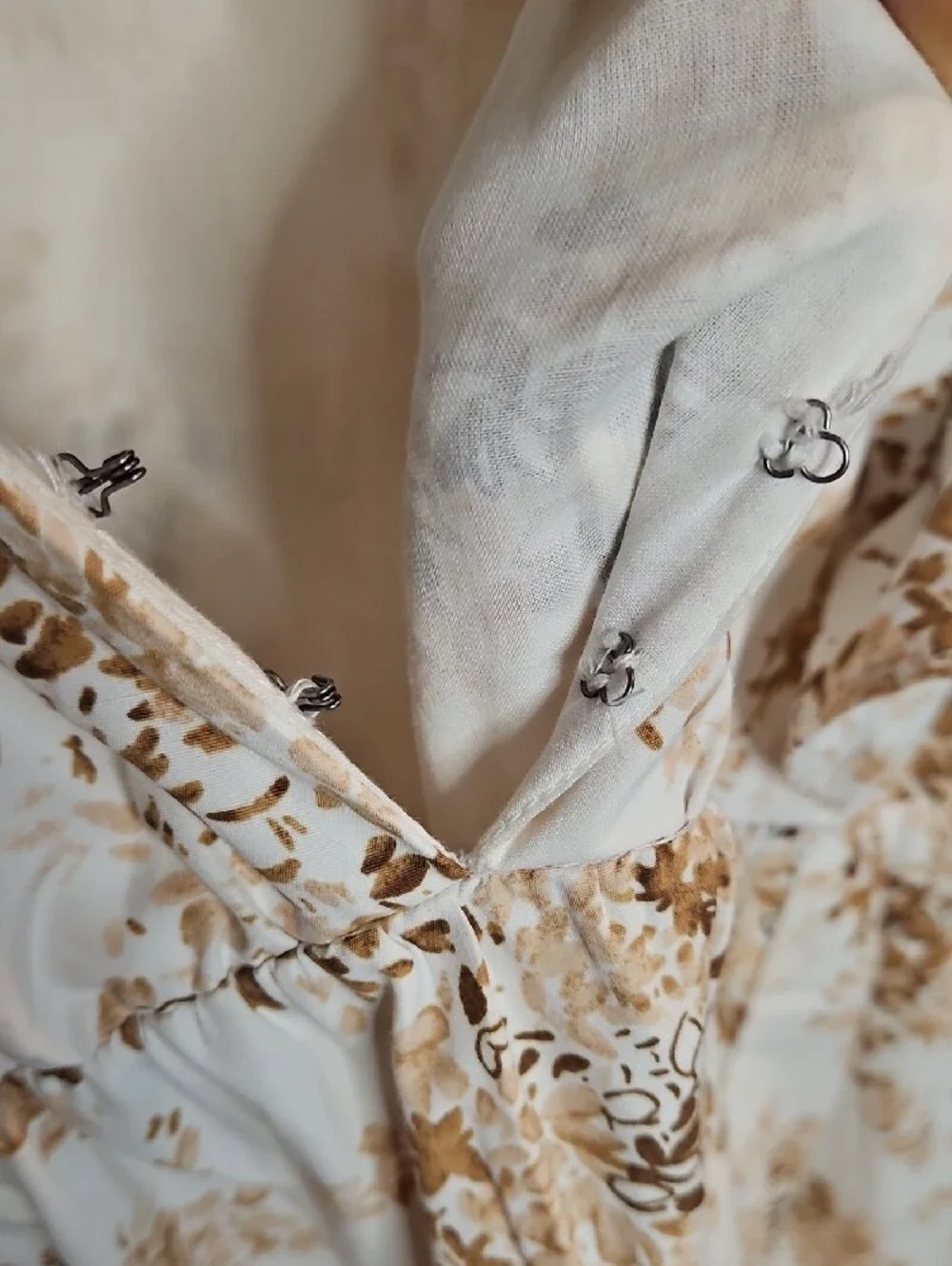 Abercrombie & Fitch Cream Maxi Dress with Brown Floral Print